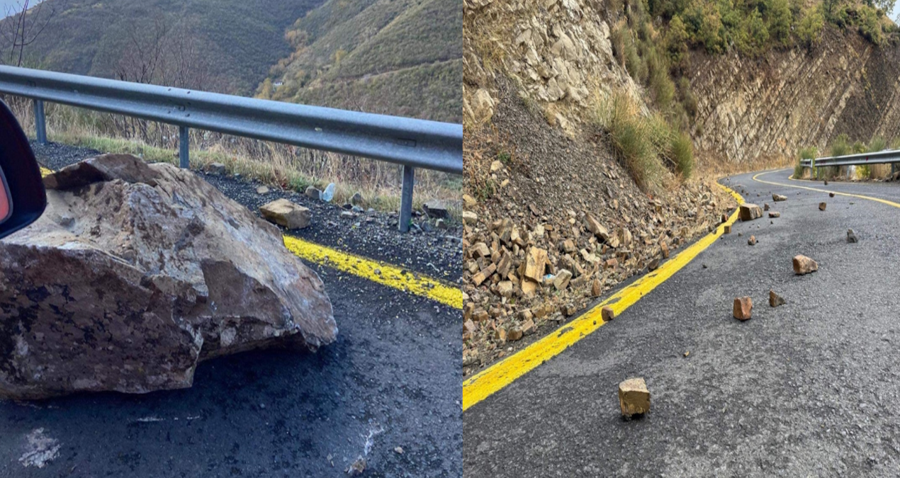 Tekirdağ’da kayalar yola düştü