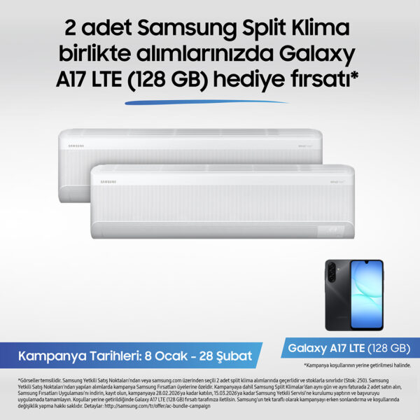 Samsung Split Klimalarda Galaxy A17 Telefon Fırsatı Kampanyası!