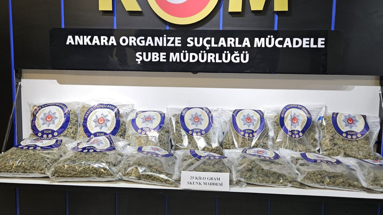 Ankara’da Uyuşturucu Operasyonu: 25 Kilogram Skunk Ele Geçirildi