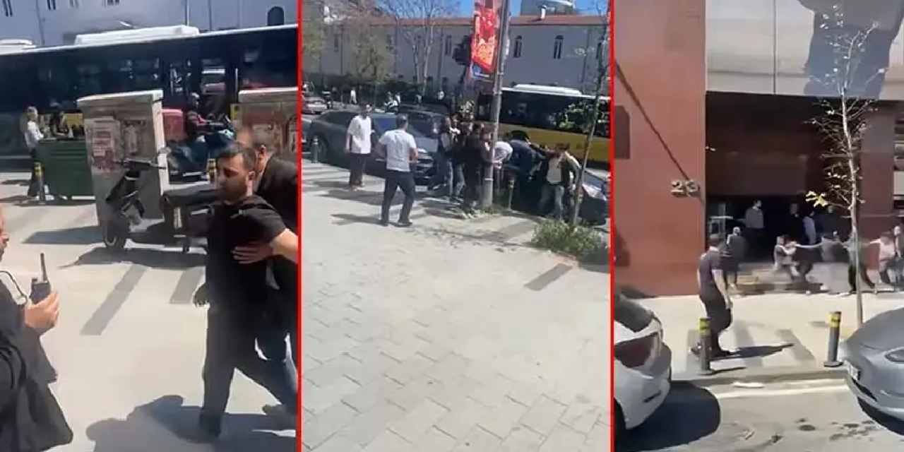 Kavga Anında Araya Giren Esnaf Tekme ve Yumrukların Hedefi Oldu