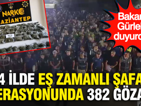 Bakan gurlek duyurdu 14 ilde es zamanli safak operasyonunda 382 gozalti EfJmvuX5